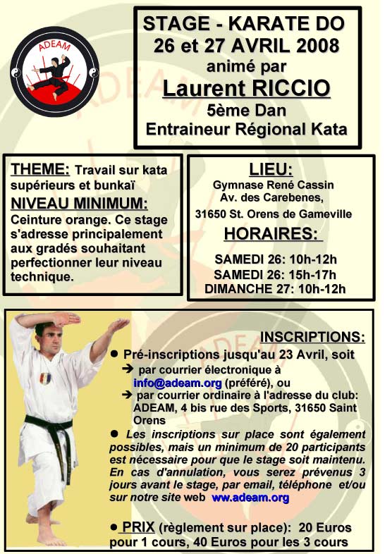 Stage Karaté Laurent RICCIO