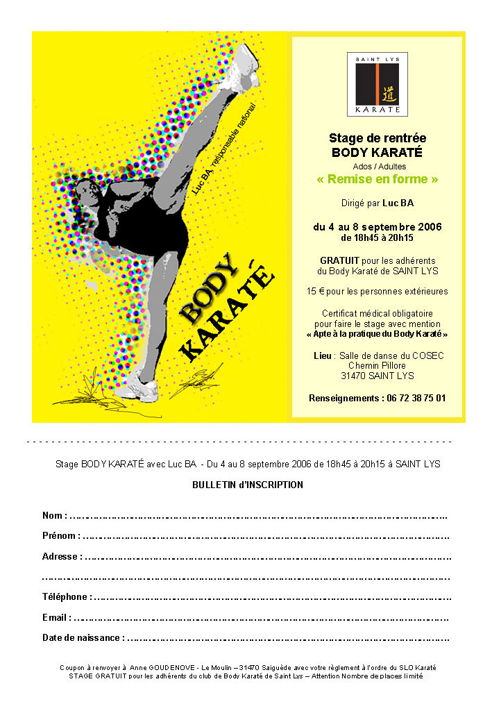 Stage Body Karaté avec Luc BA