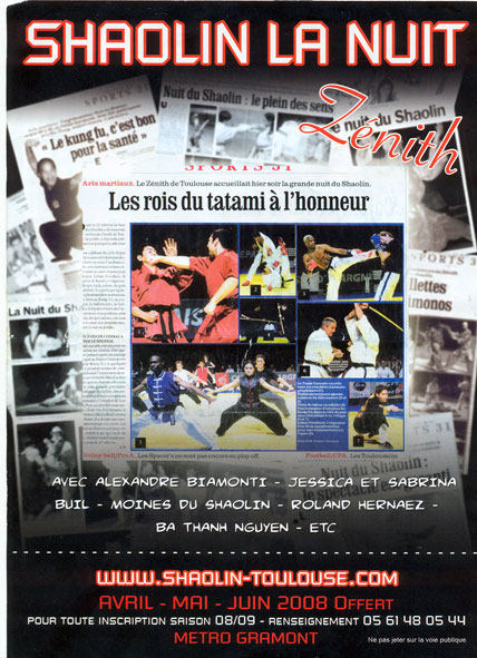 Programme nuit du Shaolin